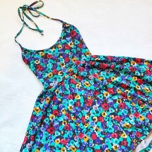 American Apparel tricot figure skater floral dress